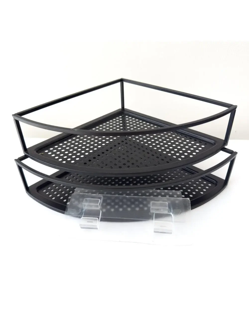 Umbra Cubiko Shower Corner Shelf - Black Metal Floating‎ Shelves - Set of 2